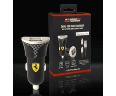 Ferrari pakrovėjas FEBCCCBUNBK 2in1 MFI Lightning/micro USB juoda/juoda