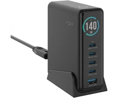 Įkroviklis Fixed GaN 140 1x USB-A 4x USB-C 5 A (FIXCG140D-4C1A-BK)