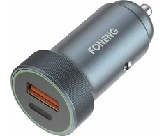 Automobilio įkroviklio rinkinys vienas USB Foneng C16 (metalinis)