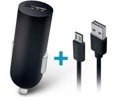TelForceone Forever kroviklis samochodowa m02 1x usb 2a juoda + kabelis microusb