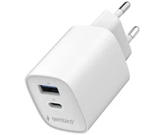 Įkroviklis Gembird Szybka kroviklis USB 2-portowa 1xUSB-C + 1x USB-A 45 W biala (TA-UC-1A1C-PD45-01-W)