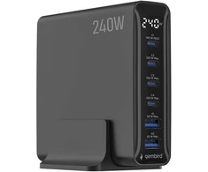 Klaviatūra GEMBIRD 6-port 240 W GaN USB fast charger juodas