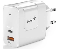 Genius Maitinimo šaltinis / tinklo adapteris 65W, 2 prievadų, USB-C, USB-A, PD-65AC