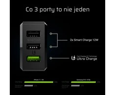 Green Cell Žalias Cell GREENCELL ChargeSource 3 3xUSB 30W sieninis adapteris Ultra Charge ir Smart Charge