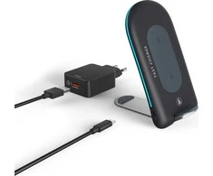 HAMA INDUKCINIS Įkroviklis QI-FC 15S 15W / USB-C + Įkroviklis QC 3.0 Juodas