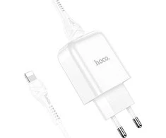 Telefono įkroviklis Hoco USB A 2A 10W + laidas USB A į Lightning N2 baltas