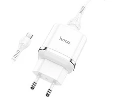 Telefono įkroviklis Hoco USB A QC3.0 3A 18W + laidas USB A į Micro USB N3 baltas