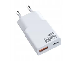 Įkroviklis Įkroviklis jungiama į tinklą 1 x USB, 1 x USB-C Quick Charge 3.0 20W SUPER SLIM balta