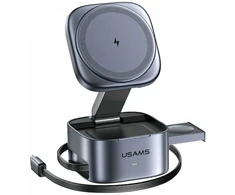 Belaidis įkroviklis 3in1 Usams CD257 Qi2 tarnish