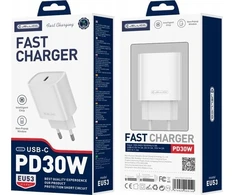 JELLICO sieninis įkroviklis EU53 PD 30W 1xUSB-C Baltas