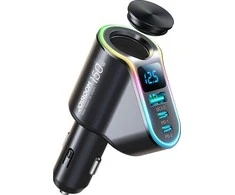Automobilinis įkroviklis Joyroom JR-CL21, 4 viename, 1 x USB QC3.0, 2 x USB-C PD 150 W (juodas)