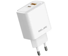 Laidinis įkroviklis Beline 45W USB-A/USB-C + cable USB-C BLN2CW45C baltos spalvos