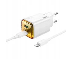 Telefono įkroviklis Hoco USB A + USB C QC3.0 PD 3A 20W + laidas USB C į Lightning N52 baltas