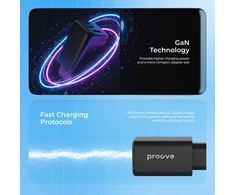 Įkroviklis jungiama į tinklą Proove Pocket GaN 65W juodas (2*Type-C + USB)