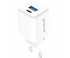 Įkroviklis jungiama į tinklą Proove Pocket GaN 30W baltas (Type-C + USB)