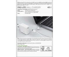 Puro PROLITE 45W USB-C laidinis įkroviklis – baltos spalvos