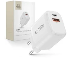 „Tech-Protect NCA30 PD 30W QC3.0 USB-A / USB-C“ sieninis įkroviklis - Baltas