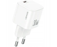 Laidinis įkroviklis USAMS JO Series CC262 30W USB-C + 1m USB-C/USB-C baltos spalvos