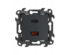 Įkroviklis Kontakt-Simon Simon 24 Įkroviklis USB podwójna grafito mat NEC2CAQ.01/38