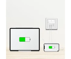 Įkroviklis LogiLink Įkroviklis jungiama į tinklą LogiLink PA0371 USB GaN, 65 W, 1x USB-C (PD), 1x USB-A (QC), balta