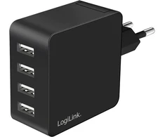 LogiLink Mobiliojo įrenginio įkroviklis universalus, juodas, greitas, AC