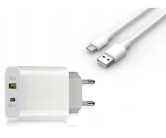 Įkroviklis LTC Įkroviklis SIECIOWA PD + QC 3A + KABELIS TYPE-C 1m, PD20W 3000mA