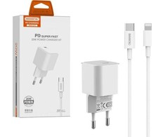 Krautuvas M NETWOUR CARRY 3,6A 20W + KABELIS PD IPHONE BALTA SO M OSTEL MAITINIMAS S M S-Q10 PD