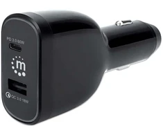 Įkroviklis Manhattan Įkroviklis samochodowa 78W USB-C PD 60W USB-A QC 18W