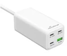 Įkroviklis MediaRange Įkroviklis 100W 4-Port 1x USB-A/3x USB-C GaN balta