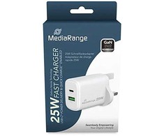 Įkroviklis MediaRange GaN 1 USB-A 1 USB-C (MRMA112-UK)