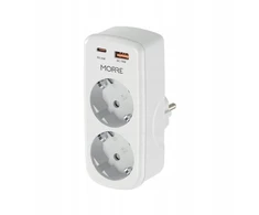 MAITINIMO ADAPTERIS 4-in-1, 2 LIZDAI, USB-C 20W PD, USB-A 18W QC