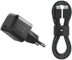 Įkroviklis Native Union Native Union 30W USB-C Fast GaN Charger Juodas + USB-C Cable Cos.