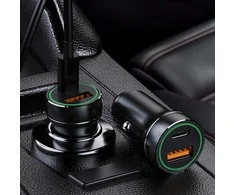 Nemo Automobilinis įkroviklis PD 20W 1x USB-C + 1x USB QC 3.0 Jellico F4 juodos spalvos
