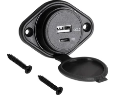 Peiying USB+USB tipo C automobilinis įkroviklis su greito įkrovimo ir maitinimo tiekimo funkcija