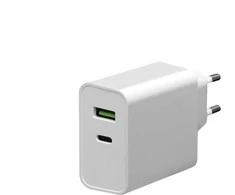 Įkroviklis Platinet QuickCharge Type-C+USB 2.4A (45W) baltas