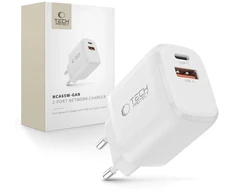 TECH-PROTECT NCA65W-GAN 2 PRIEVADŲ TINKLO ĮKROVIKLIS PD 65W / QC3.0 Baltas