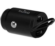 MINI automobilinis kroviklis PURO 2 X USB-C, PD, 30W, juodas / FCMCHUSBCC30WBLK