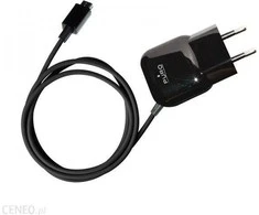 PURO mini kelioninis įkroviklis – nešiojamas sieninis įkroviklis su mikro USB laidu (juodas)