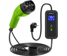Qoltec nešiojamas įkroviklis 2in1 Type2 | 3.5kW | 230V | SCHUKO 16A | Wi-fi | LCD | Nešiojamas | Wallbox | 5m (52476)