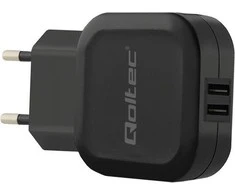 QOLTEC 50186 kintamosios srovės adapteris 17W 5V 3,4A 2xUSB