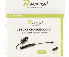 Įkroviklis Revers Įkroviklis samochodowa Reverse CC-21 2,1A MICRO+USB juoda