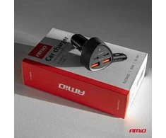 Automobilinis įkroviklis 50W 2xUSB-A + 2xUSB-C AMIO-04284