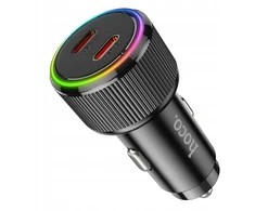Car charger Hoco 2 x USB C QC PD 50W NZ14B juodas