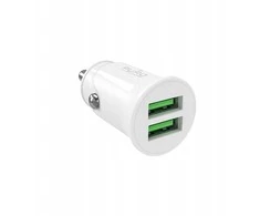 Puro Pro Lite automobilinis įkroviklis 2x USB-A 10W – baltos spalvos