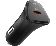 Juodas 30W 1xUSB-C automobilinis įkroviklis „Spigen Essential EV301”