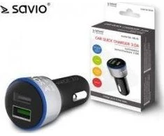 Savio automobilinis greito įkrovimo įkroviklis Savio SA-06/B 3.0A, 2xUSB