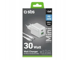 SBS 30W 1c + 1a balta + kabelis cc 1.5 metra balta