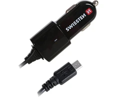 Swissten Premium automobilinis įkroviklis 12 / 24V su mikro USB laidu