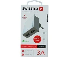 Įkroviklis Swissten 2x USB-A 3 A (22041000)
