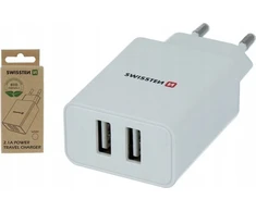 Įkroviklis Swissten smart IC Podróżna 2 2,1 A Baltas (22034000ECO)